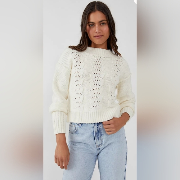 Free People Sweaters - NWT Free People Ivory Pullover Sweater Size XL